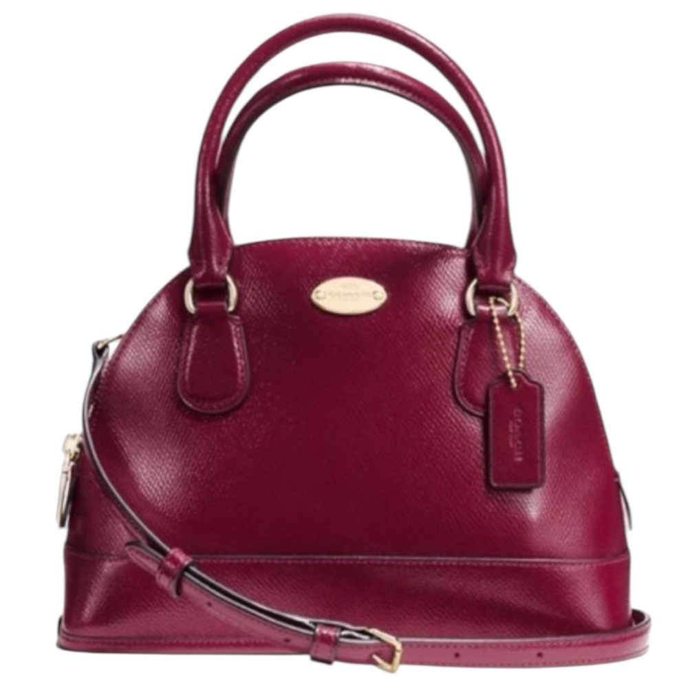 Coach Cora Patent Leather Satchel in Sherry